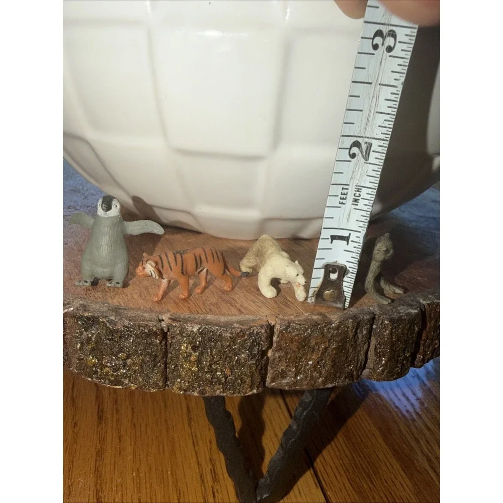 Micro Mini Safari Animals Set Of 4 Soft Rubber Like Detailed Play Set Wildlife